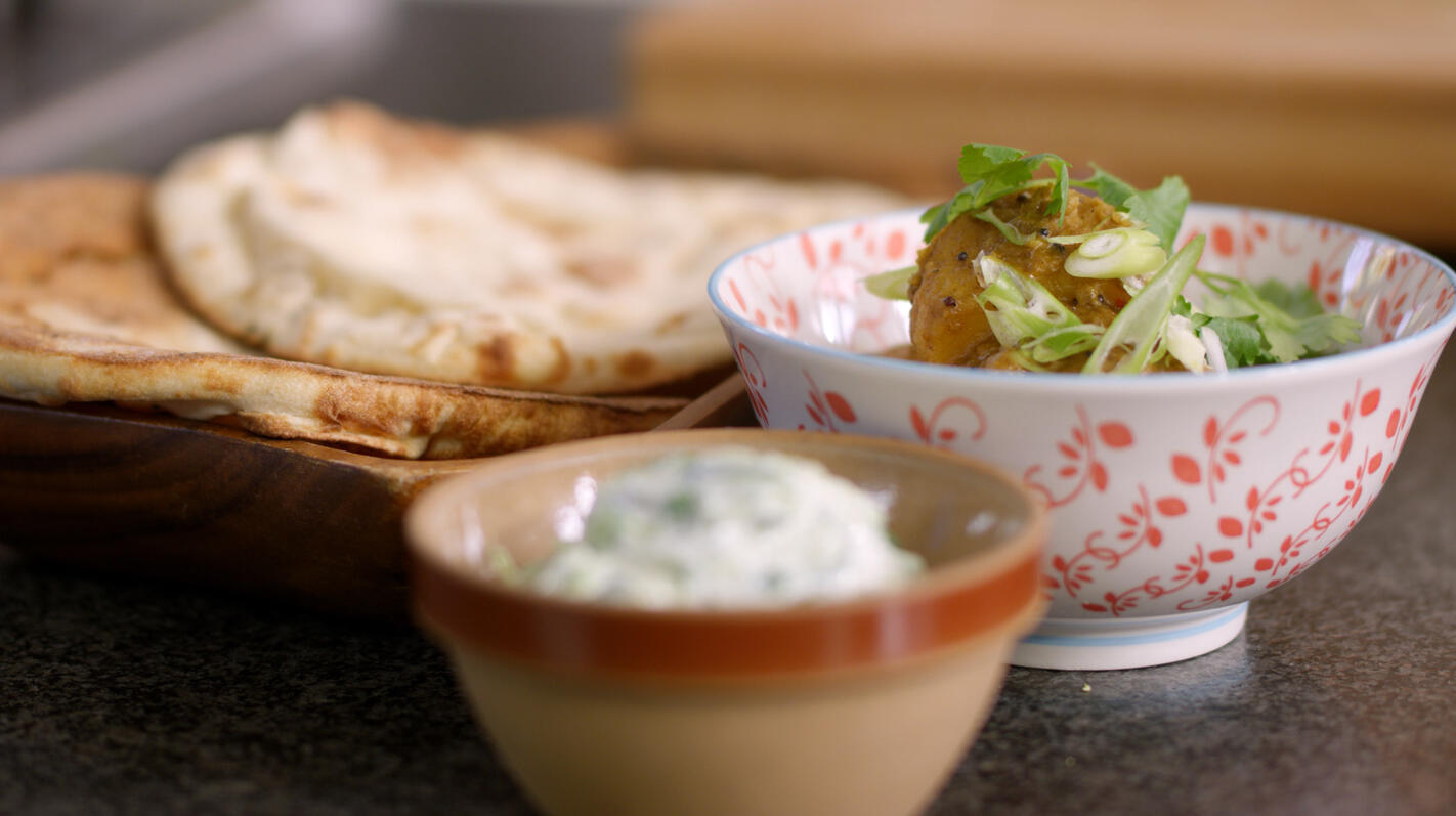 Aardappelcurry met raita