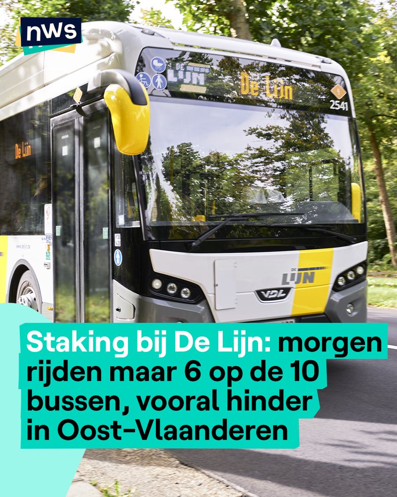 Staking bij De Lijn: morgen rijden maar 6 op de 10 bussen, vooral hinder in  Oost-Vlaanderen | nws.nws.nws