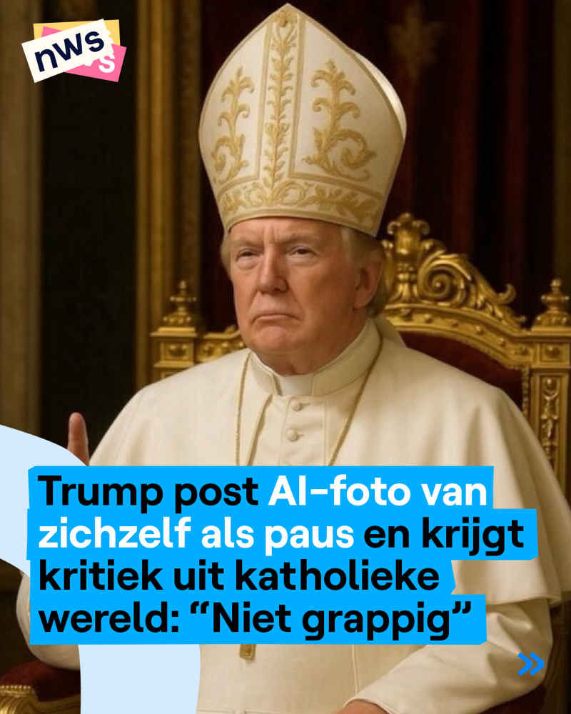 Trump AI-foto van zichzelf als paus en krijgt kritiek uit katholieke wereld: "Niet grappig" | nws.nws.nws
