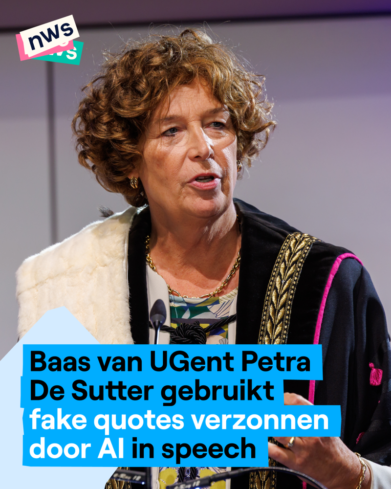 Baas van UGent Petra De Sutter gebruikt fake quotes verzonnen door AI in  speech | nws.nws.nws