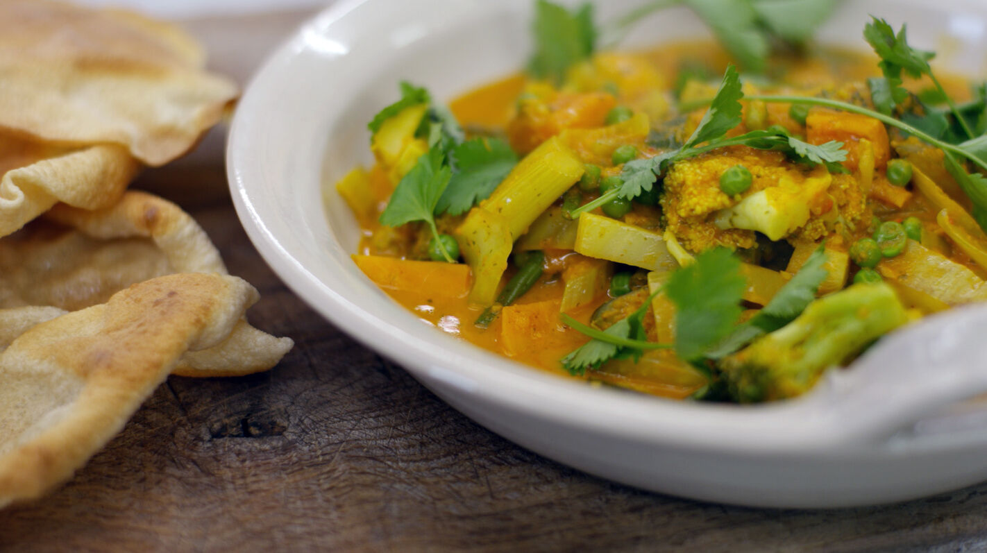 Groentecurry met papadums-image