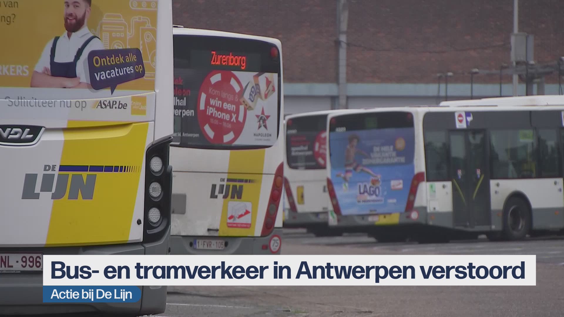 Medewerker spoel Zuiver Bus- en tramverkeer nog steeds verstoord door vakbondsstaking bij De Lijn |  VRT NWS: nieuws