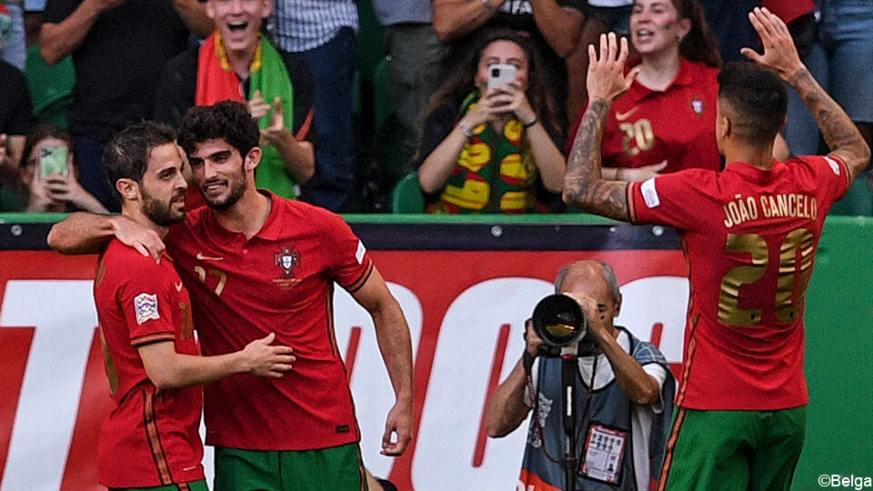 Португалия благодарит Бернарду Силву за его 2 паса, а Роналду не забивает Чехии |  Лига Объединенных Наций 2022/2023