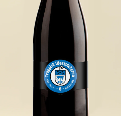 Labels on bottles of Westvleteren Trappist for the first time in