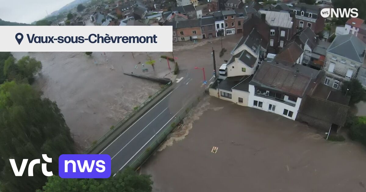 Aerial footage reveals scale of the flooding around Liege | VRT NWS: news