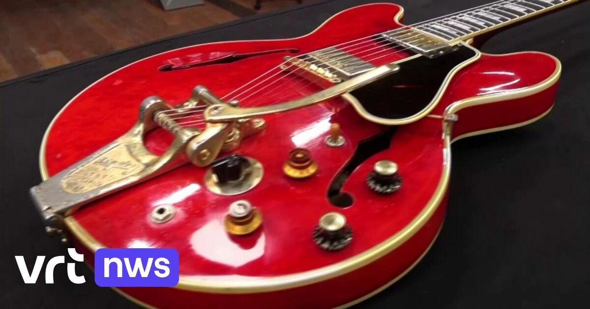 Broken during a fight and now auctioned for 385,000 euros: the story behind Oasis’ red guitar