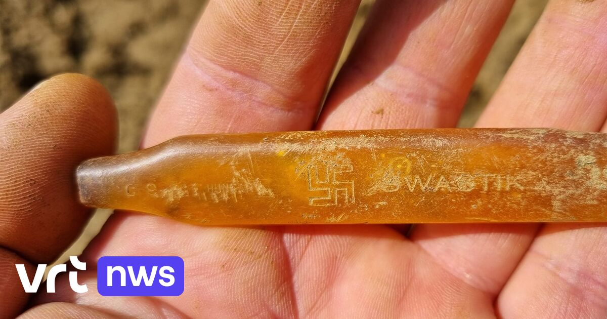 Une brosse à dent portant une svastika retrouvée sur l’ancien champ de bataille d’Ypres