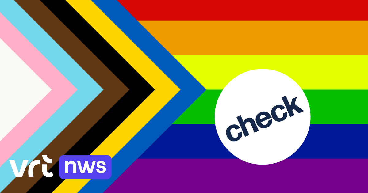 Image accompanying De Oekraïense tweekleur werd toegevoegd aan de alternatieve regenboogvlag.