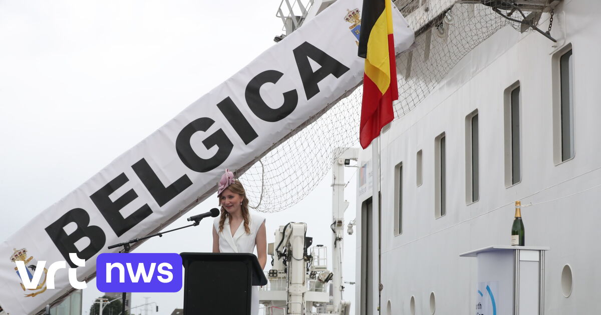 In Ghent, Princess Elisabeth christens the research vessel Belgica