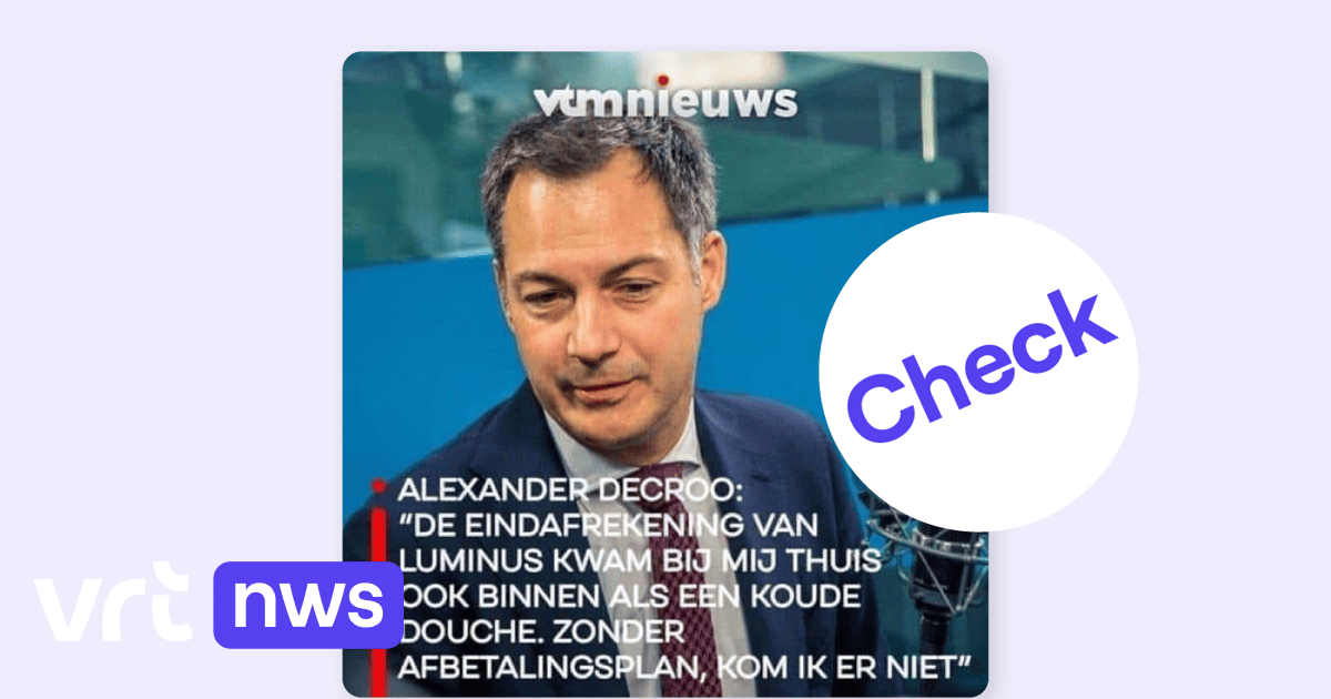 Image accompanying Alexander De Croo heeft gezegd dat hij zonder afbetalingsplan zijn eindafrekening van gasleverancier Luminus niet kan betalen.