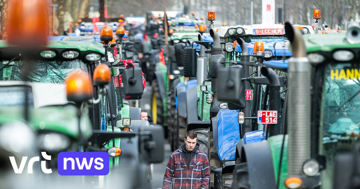 Meer dan 2.700 tractors geteld tijdens boerenbetoging in Brussel VRT