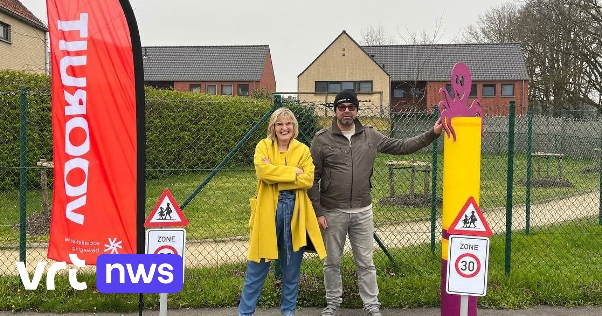 Vooruit Oudsbergen voert actie aan basisschool 't Royke voor veiligere schoolomgeving VRT NWS