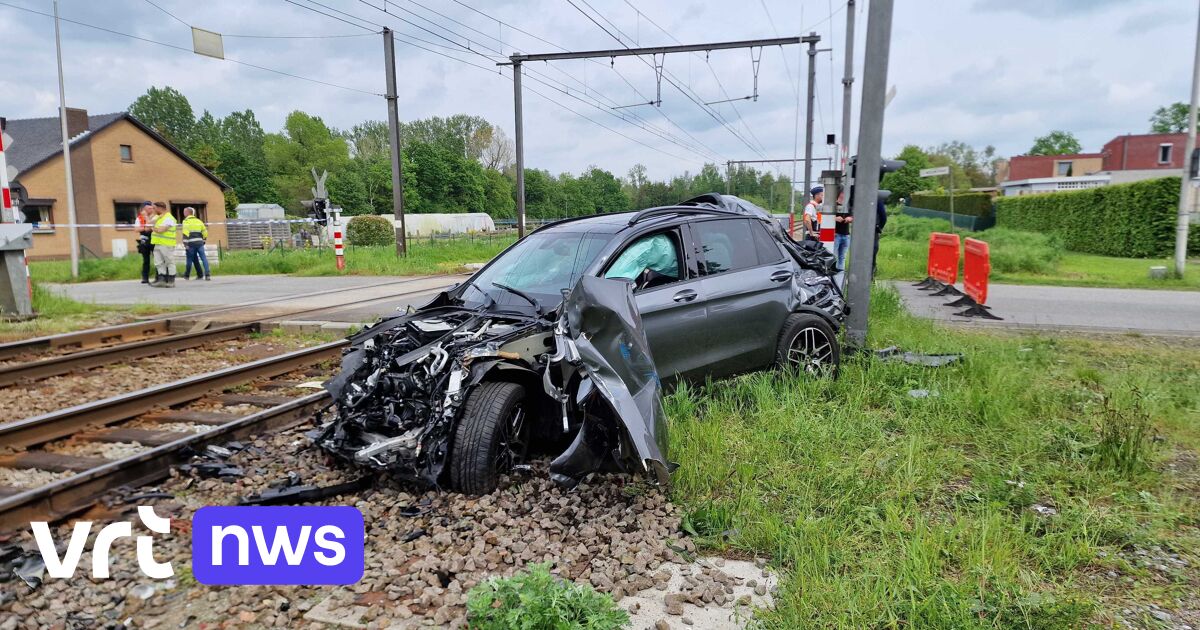 Video: Motorist seriously injured in collision with train at a level crossing in Limburg Province