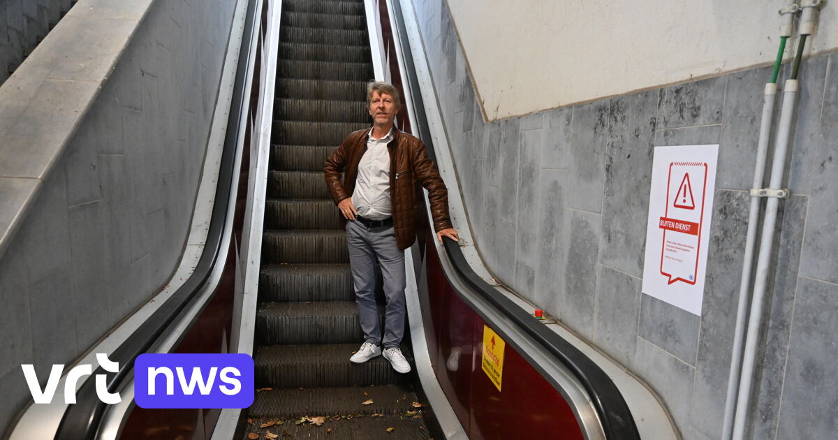 Roltrap in station Harelbeke al drie maanden defect: 