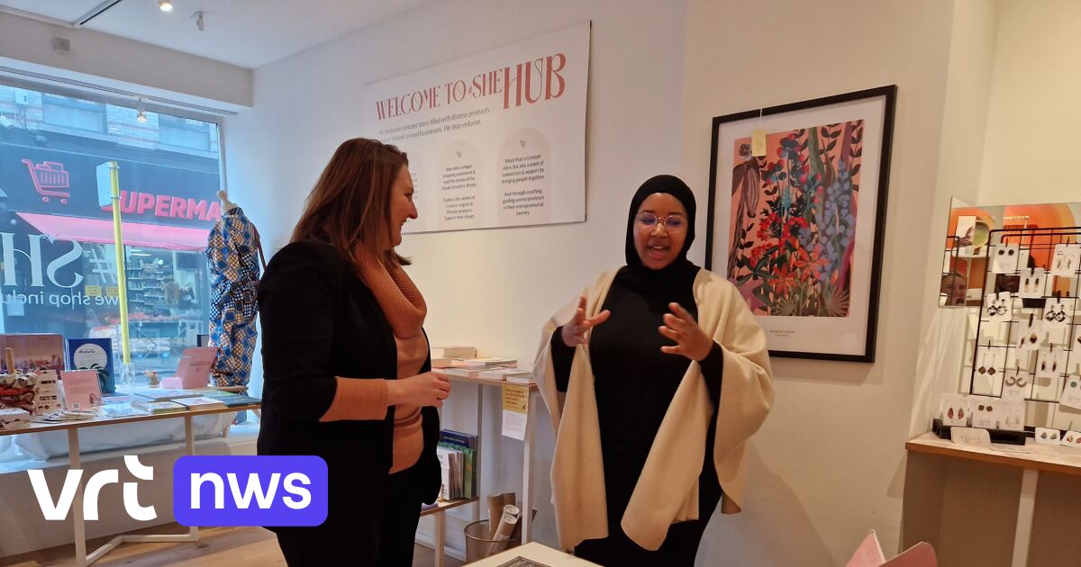 Minister van Gelijke Kansen Rutten (Open Vld) bezoekt conceptstore in Berchem waar vrouwen met migratieachtergrond producten verkopen