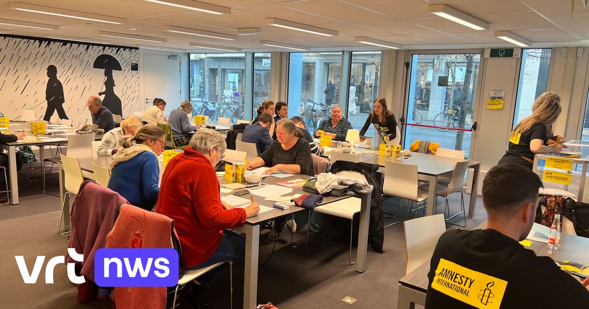 Amnesty International geeft startschot van jaarlijkse Schrijfmarathon in Karel de Grote Hogeschool in Antwerpen
