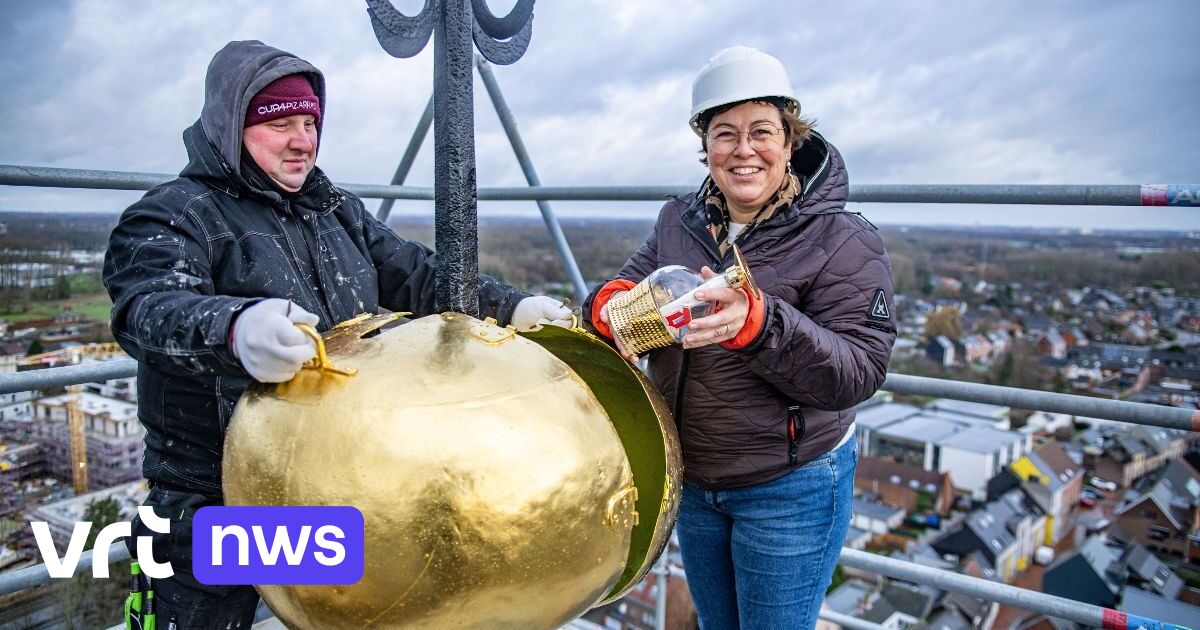 Puurs-Sint-Amands plaatst tijdscapsule in gouden bol bovenop kerktoren