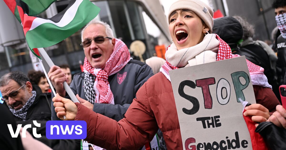 9.000 Betogers Komen Op Straat In Brussel Tegen Geweld In Gaza | VRT ...