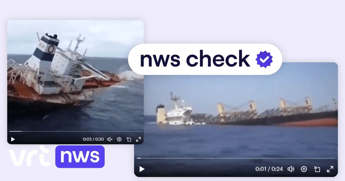 Image accompanying Deze video's tonen een zinkend Brits vrachtschip na een aanval van de Houthi's.