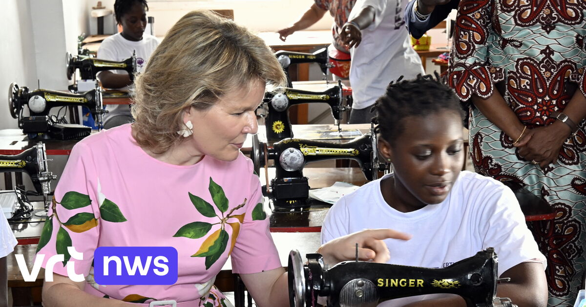 La reine Mathilde visite une ONG qui s’occupe de jeunes filles vivant dans la rue en Côte d’Ivoire