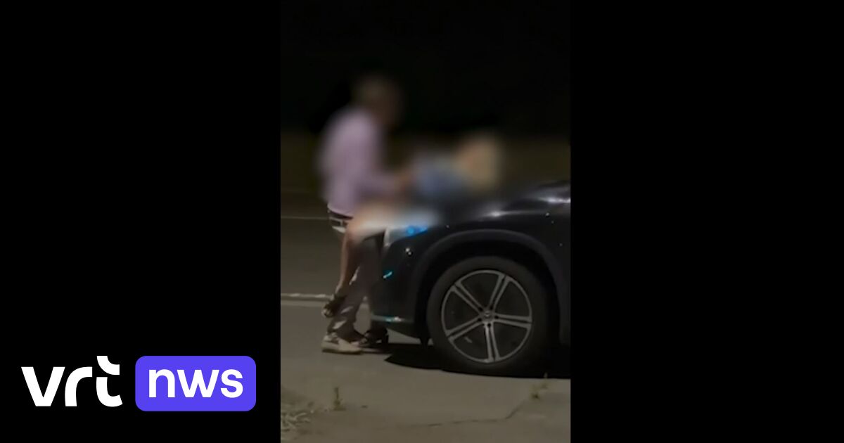 Couple have sex on the bonnet of their car in the middle of a busy trunk road