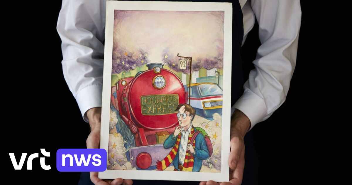 An authentic illustration of the duvet of the primary ‘Harry Potter’ guide offered for almost  million