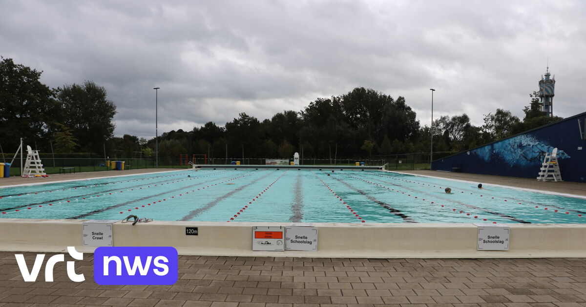 Scheuren in buitenbad van zwembad Kapermolen in Hasselt: 