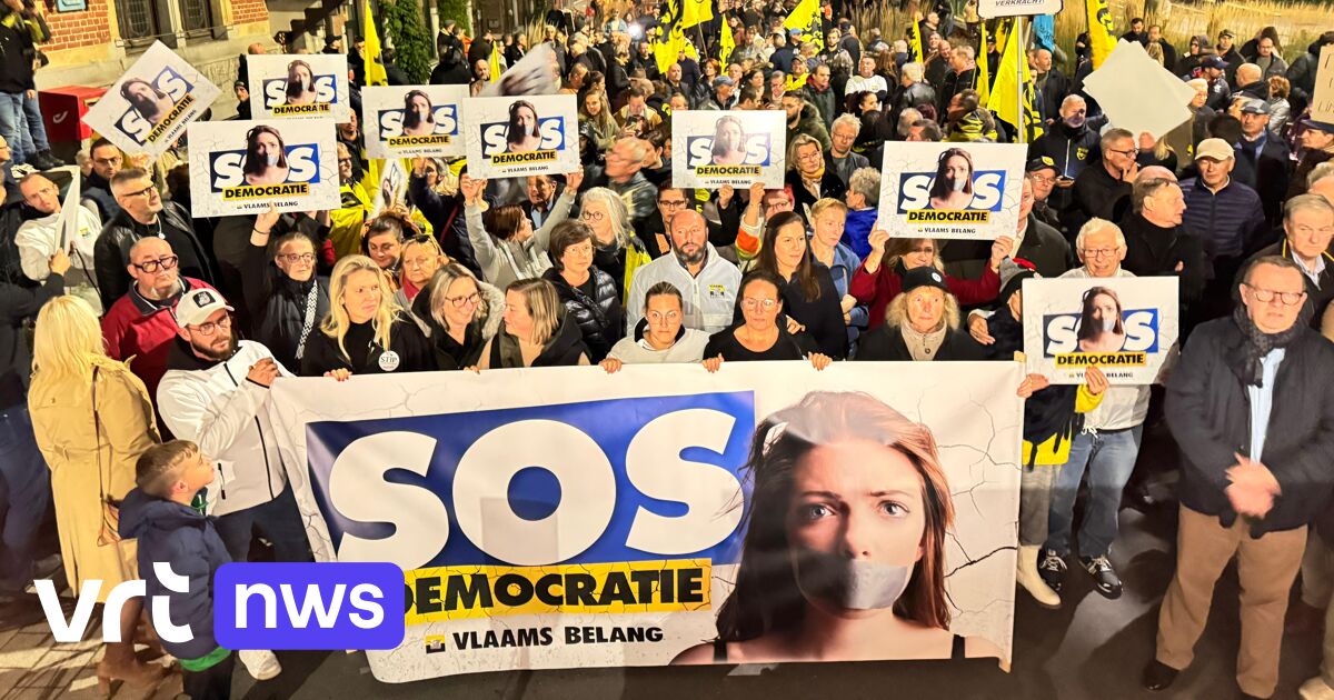 Protest action by Vlaams Belang in Izegem: hundreds of sympathizers demonstrate against fear after the coalition with STiP+ breaks down