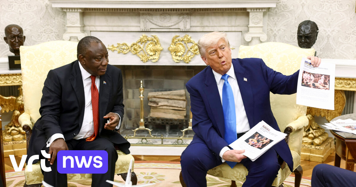 Ongemakkelijke situatie in Oval Office: Trump toont president Zuid-Afrika beelden die volgens hem genocide op Afrikaners bewijzen | VRT NWS: nieuws