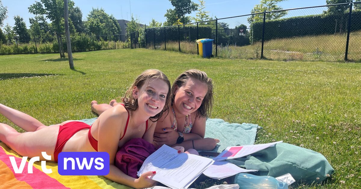 Eerste hitte lokt zwemmers én studenten naar Kapermolen in Hasselt: "Afkoeling zoeken tijdens het st