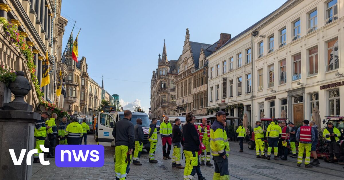 Protest gegen drastische Einsparungen: In Gent haben die Grünflächen- und Straßenarbeiter ihre Arbeit niedergelegt