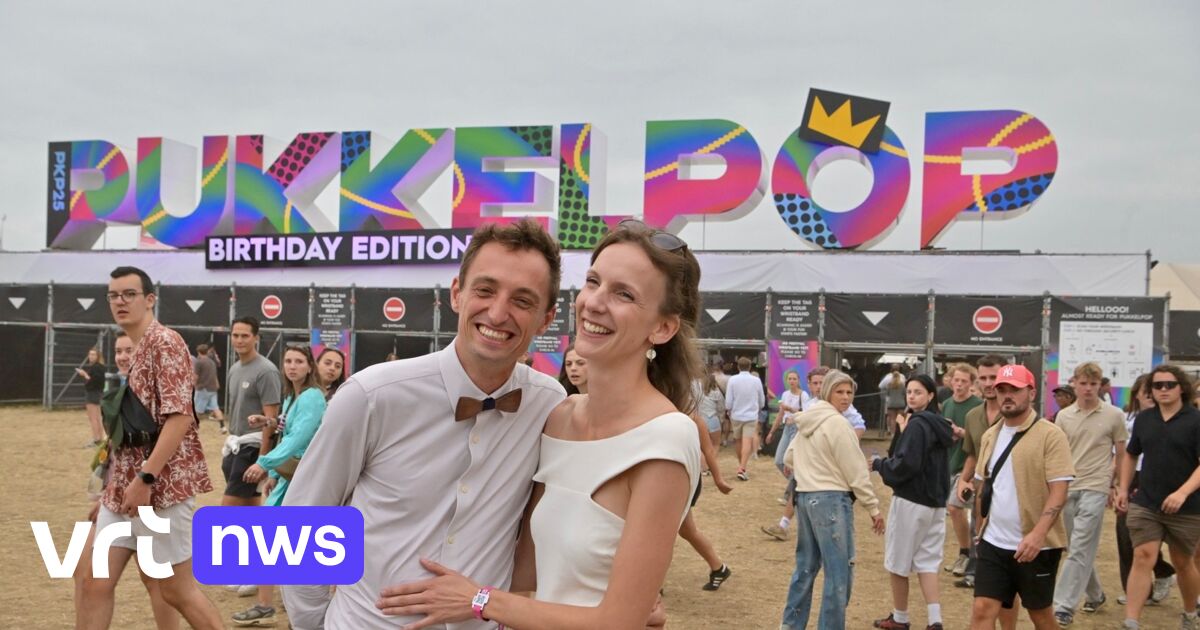 今日の午後に結婚し、すでにフェスティバルワイドで：PaulienとMathiasはPukkelpopで結婚を祝います