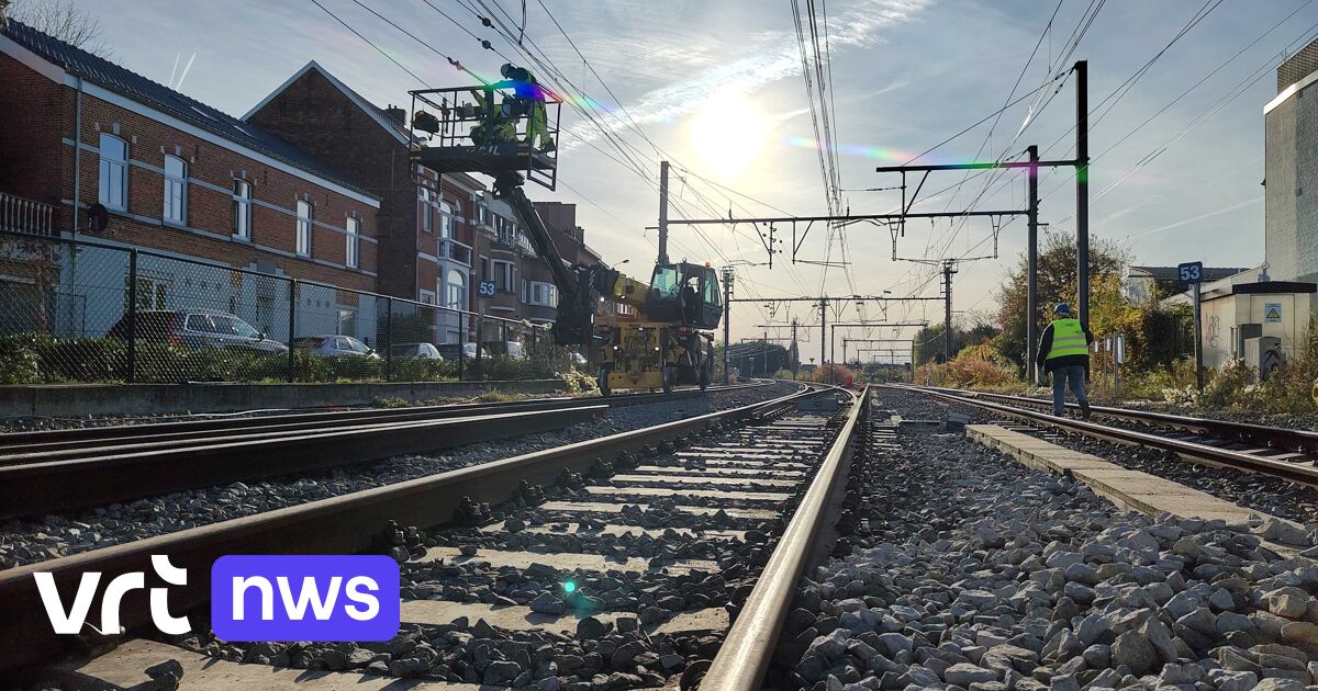 Werken aan sporen in Hasselt: richting Alken worden sporen, wissels, bovenleiding en seinrichting ve