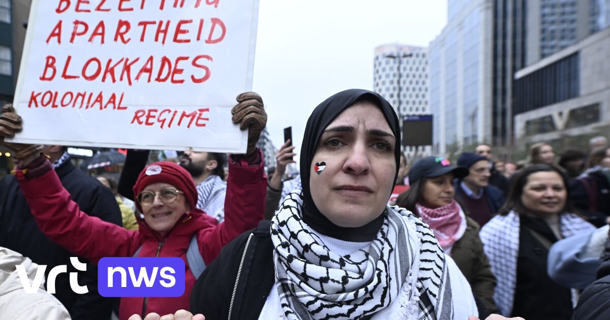 Betoging voor Gaza lokt duizenden deelnemers in Brussel: 