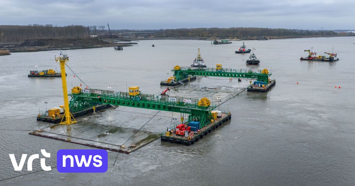 In Antwerpen wurde der achte und letzte Abschnitt des neu gebauten Scheldetunnels abgesenkt