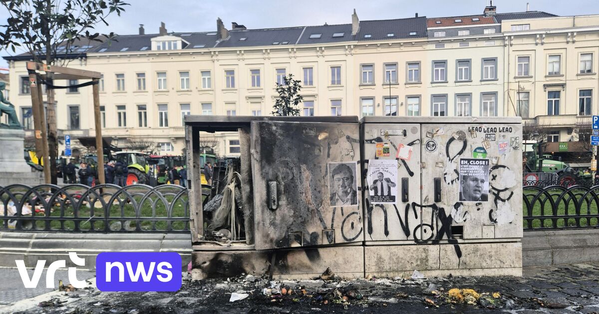 Nach der Bauerndemo am Donnerstag in Brüssel: Zerstörungen und Müll am Luxemburgplatz