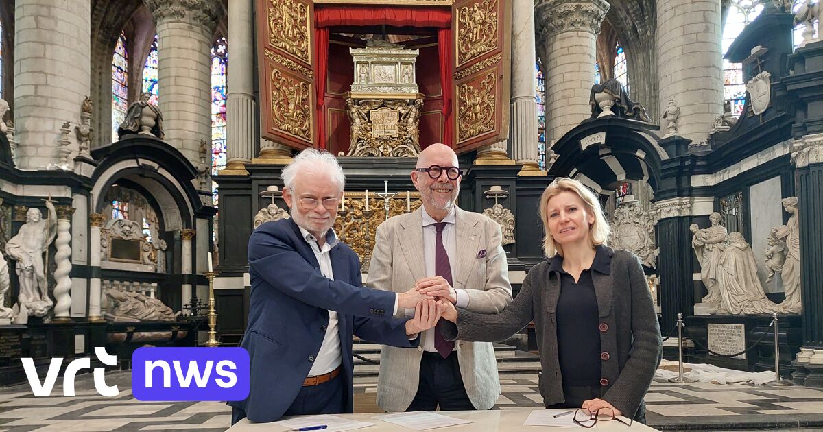 Binnenkant van Sint-Romboutskathedraal in Mechelen wordt volledig gerestaureerd: 