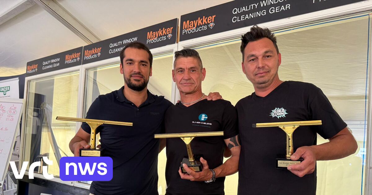 Roeselarenaar wint Belgisch kampioenschap ramenwassen in Hooglede: 