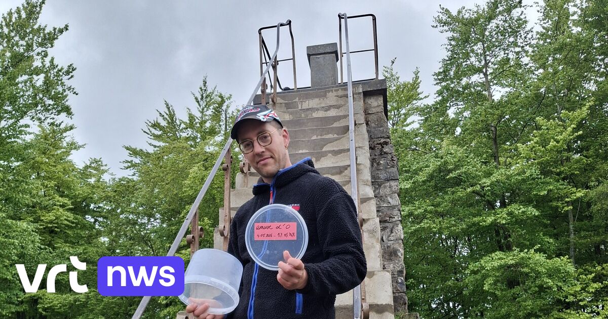 Artist from Ostend completes climate walk of 270 kilometers with a bucket of seawater to the High Fens