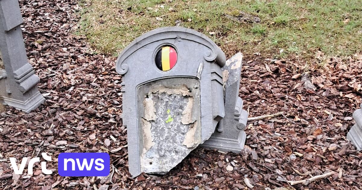 Vandalized World War I gravestones in Houthulst slowly being repaired