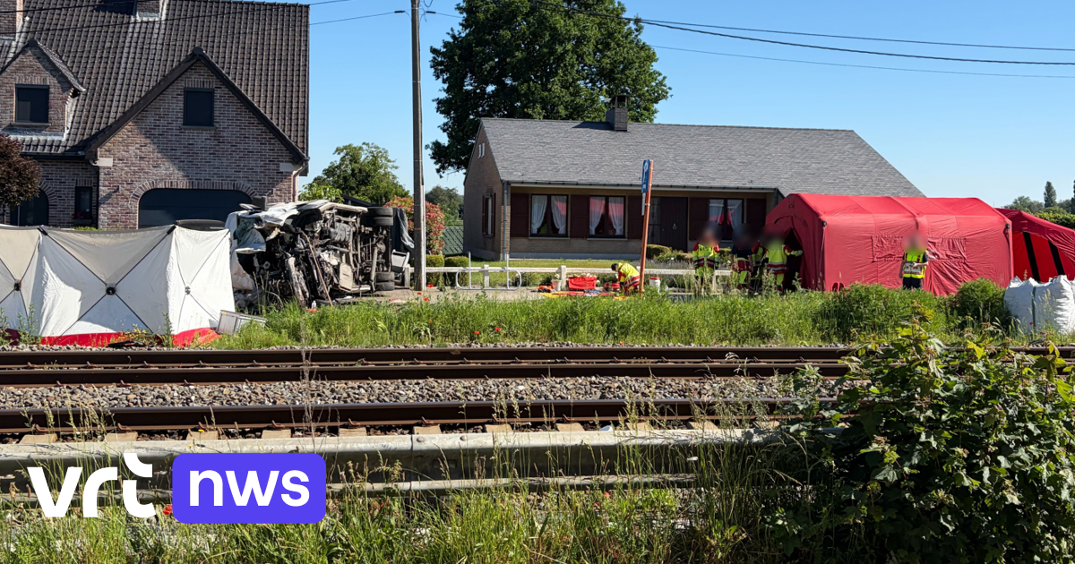 Meerdere doden bij botsing tussen trein en busje in Buggenhout; zeven schoolkinderen en twee volwassenen in voertuig Meerdere doden bij botsing tussen trein en busje in Buggenhout; zeven schoolkinderen en twee volwassenen in voertuig