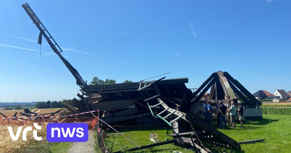 Bekende Huisekoutermolen in Huise stort in door onweer: "In 1 seconde smakte 35 ton tegen de grond, dit doet pijn"