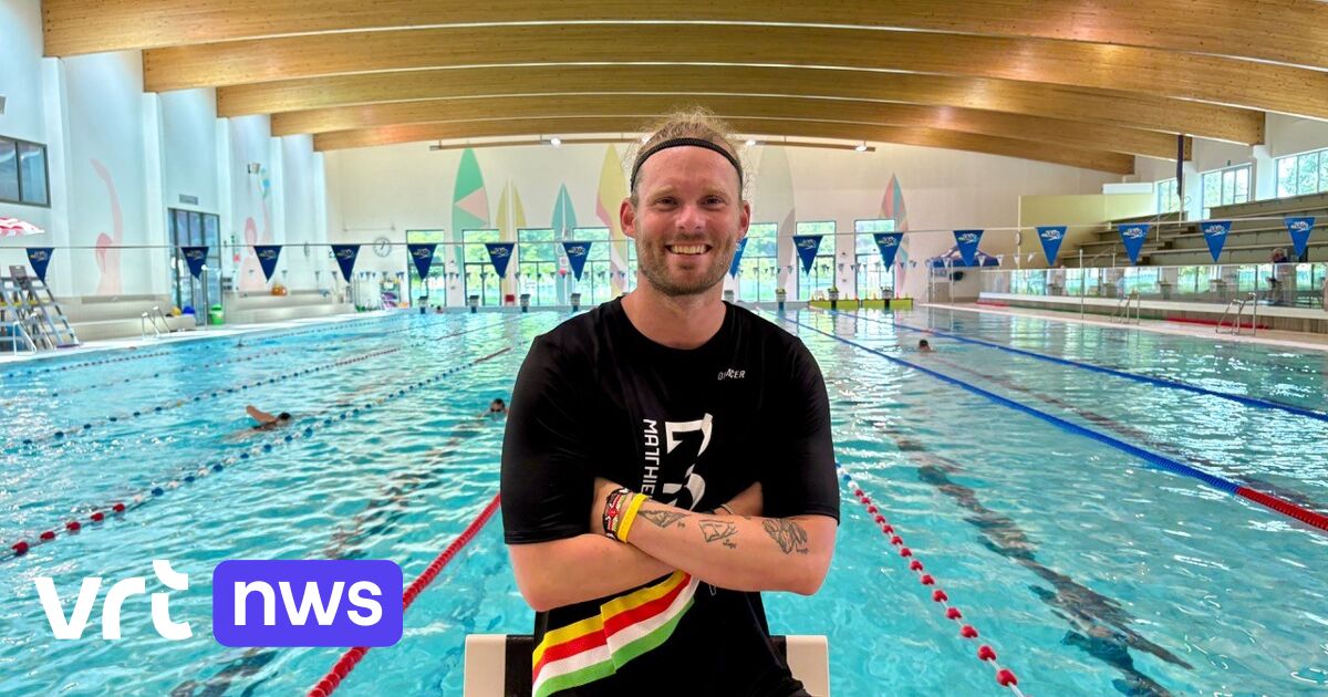 Ultrasporter Matthieu Bonne in Brugge gestart met nieuwe recordpoging: in 1 week tijd 360 kilometer zwemmen