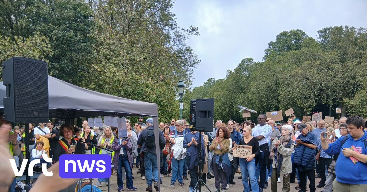 Honderden mensen protesteren tegen vlieglawaai in Elisabethpark: 'Het moet stoppen'