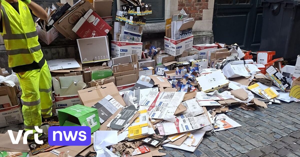 Feestvierders scheuren bergen kartonnen dozen open in Leuven, stad vraagt vraagt meer respect voor o