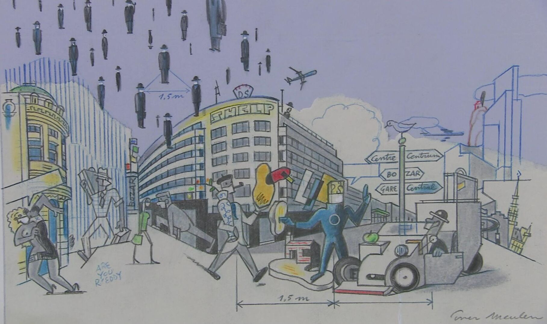 Illustrator Ever Meulen reist door Brussel in 120 tekeningen: \