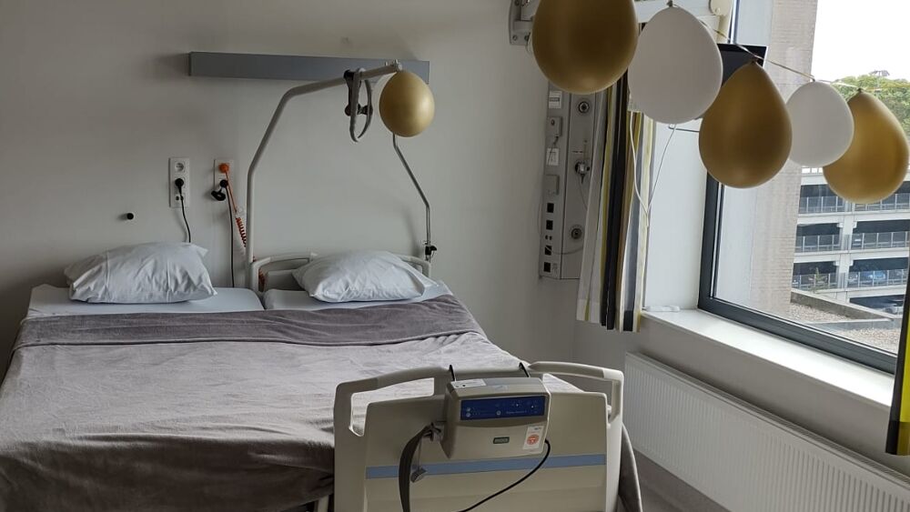 Foto De kamer van de kankerpatiënte werd versierd door het personeel. Foto: AZ Turnhout