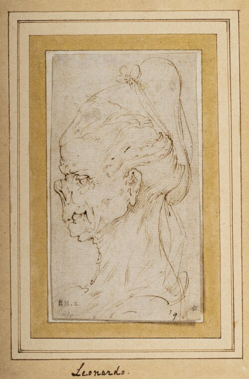 Foto Léonard de Vinci, Tête grotesque de femme de profil, vers 1490-1500, Venise, Collection Ligabue © Collezione Ligabue, Venezia. Foto Matteo De Fina