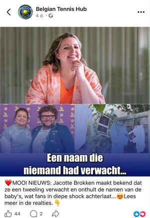 Foto Over de naam van de baby heeft Jacotte Brokken nog niets bekendgemaakt.