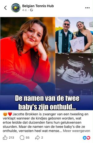 Foto Over de naam van de baby heeft Jacotte Brokken nog niets bekendgemaakt.
